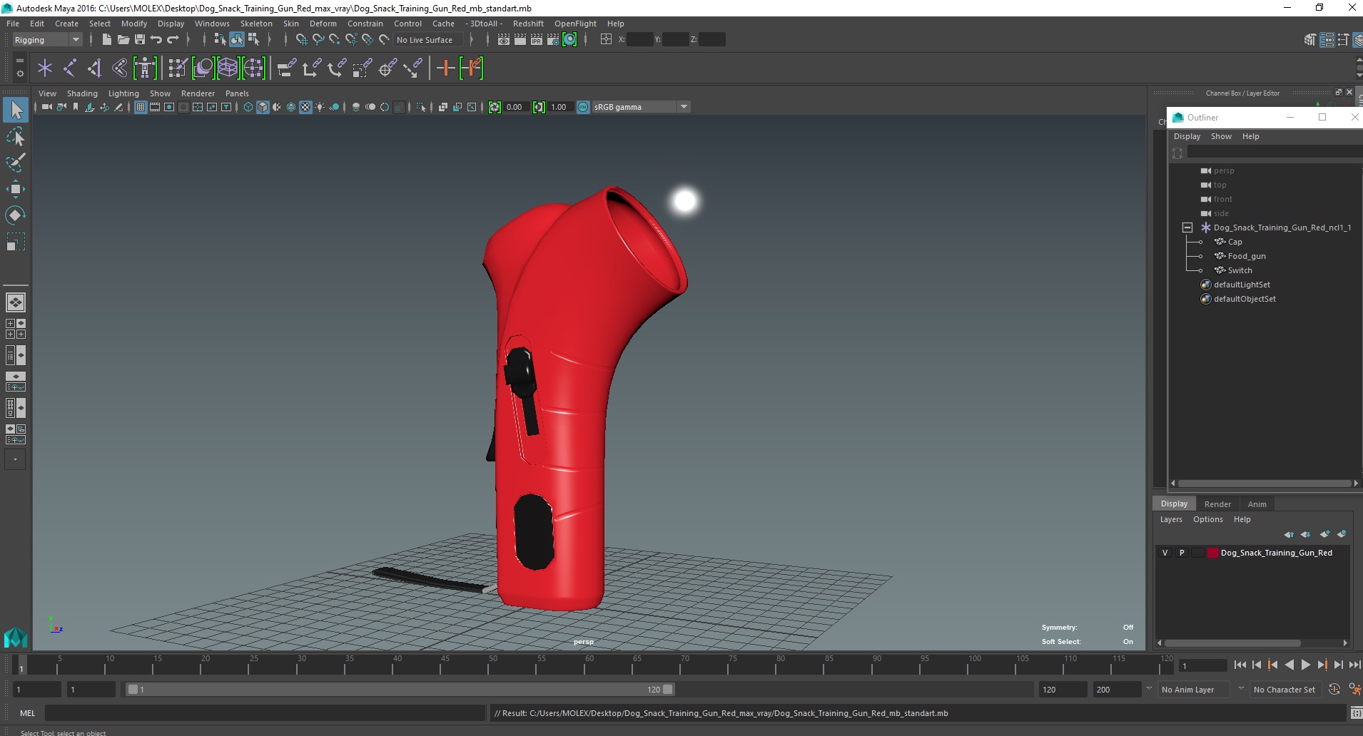3D Dog Snack Training Gun Red