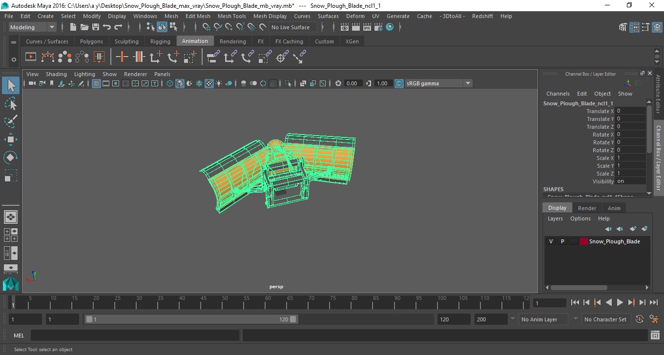 Snow Plough Blade 3D
