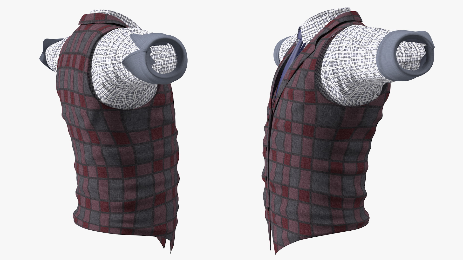 Men Vest with Shirt 3D model