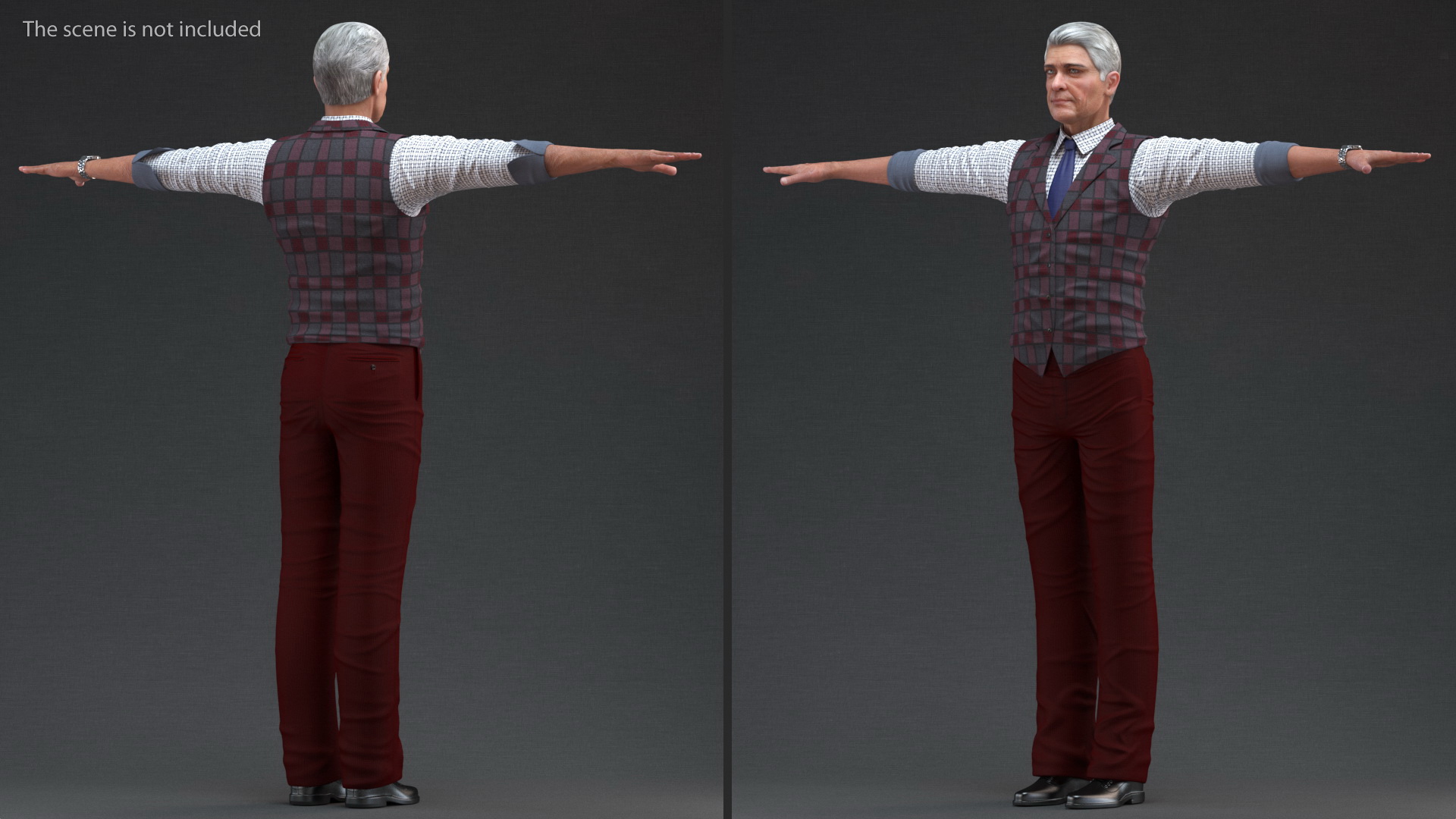 Men Vest with Shirt 3D model