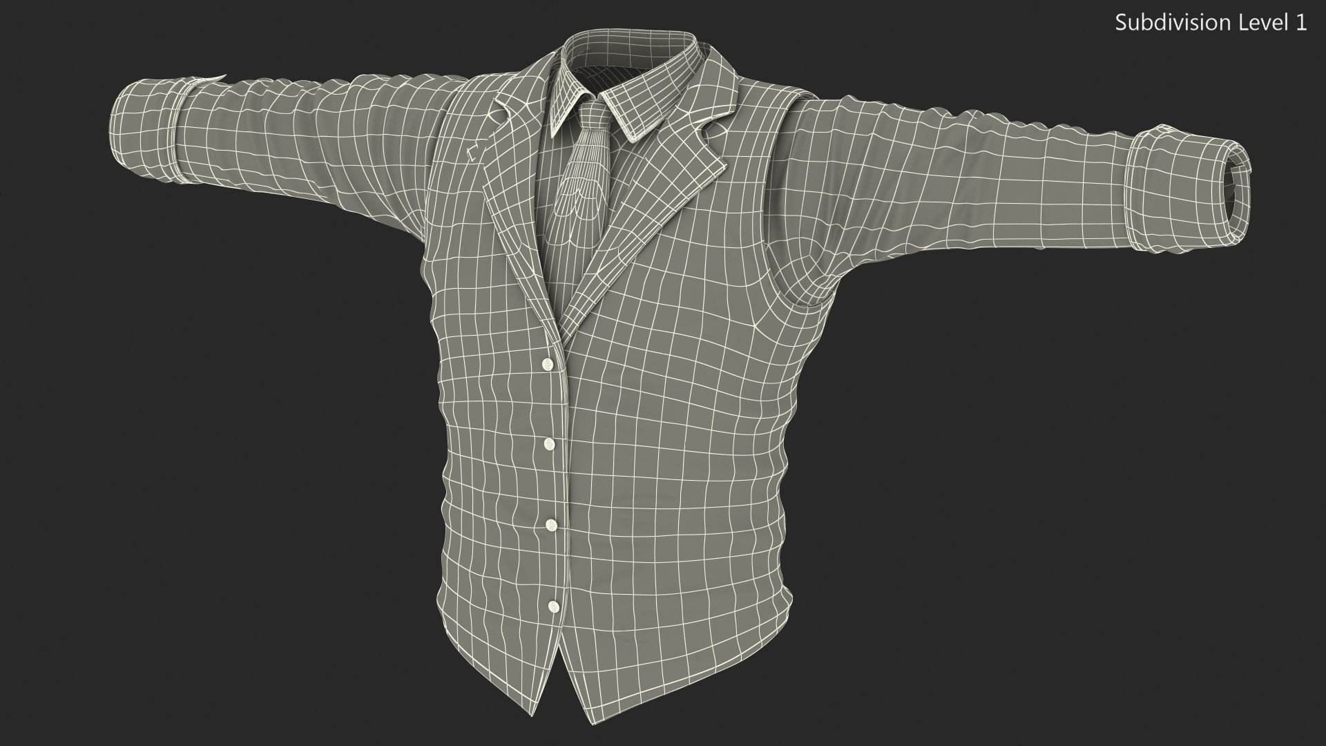 Men Vest with Shirt 3D model