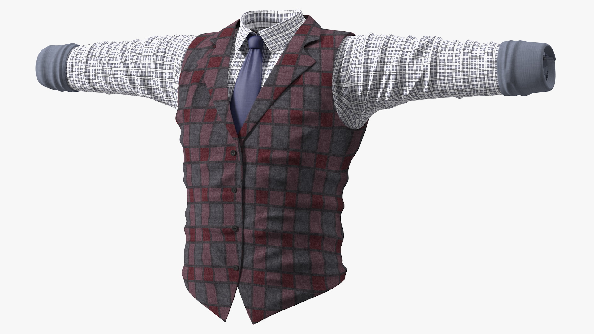 Men Vest with Shirt 3D model