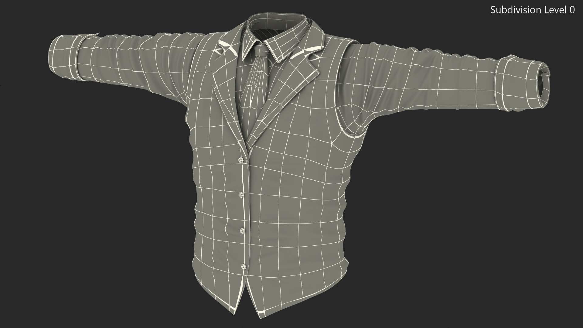 Men Vest with Shirt 3D model