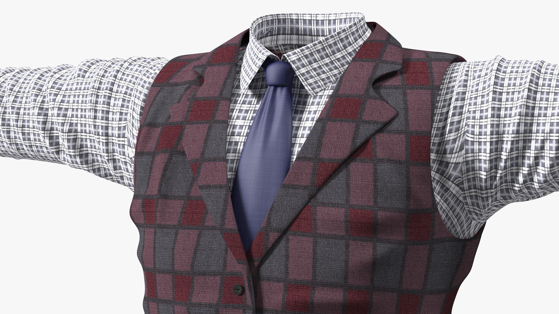 Men Vest with Shirt 3D model