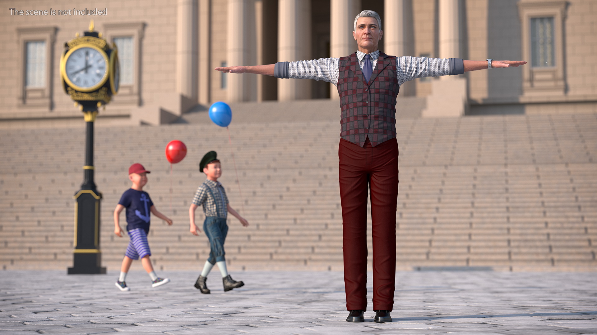 Men Vest with Shirt 3D model