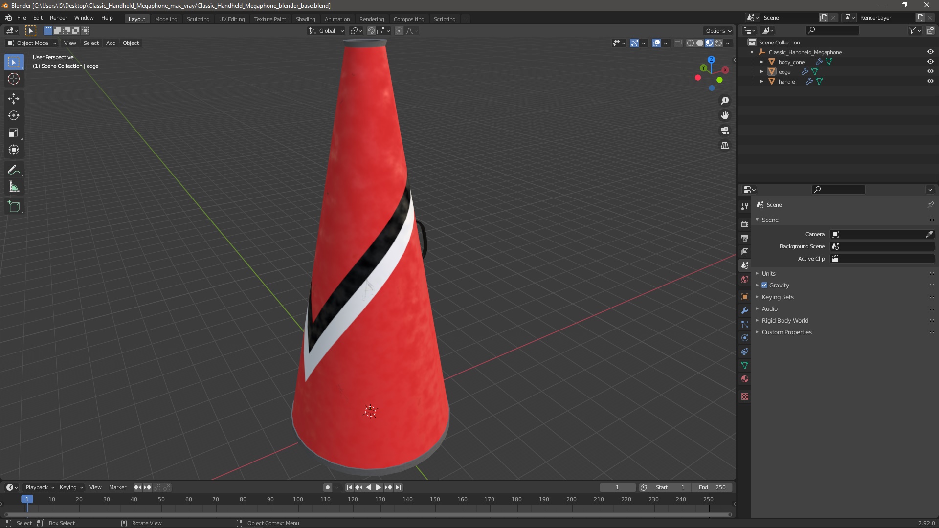 3D Classic Handheld Megaphone