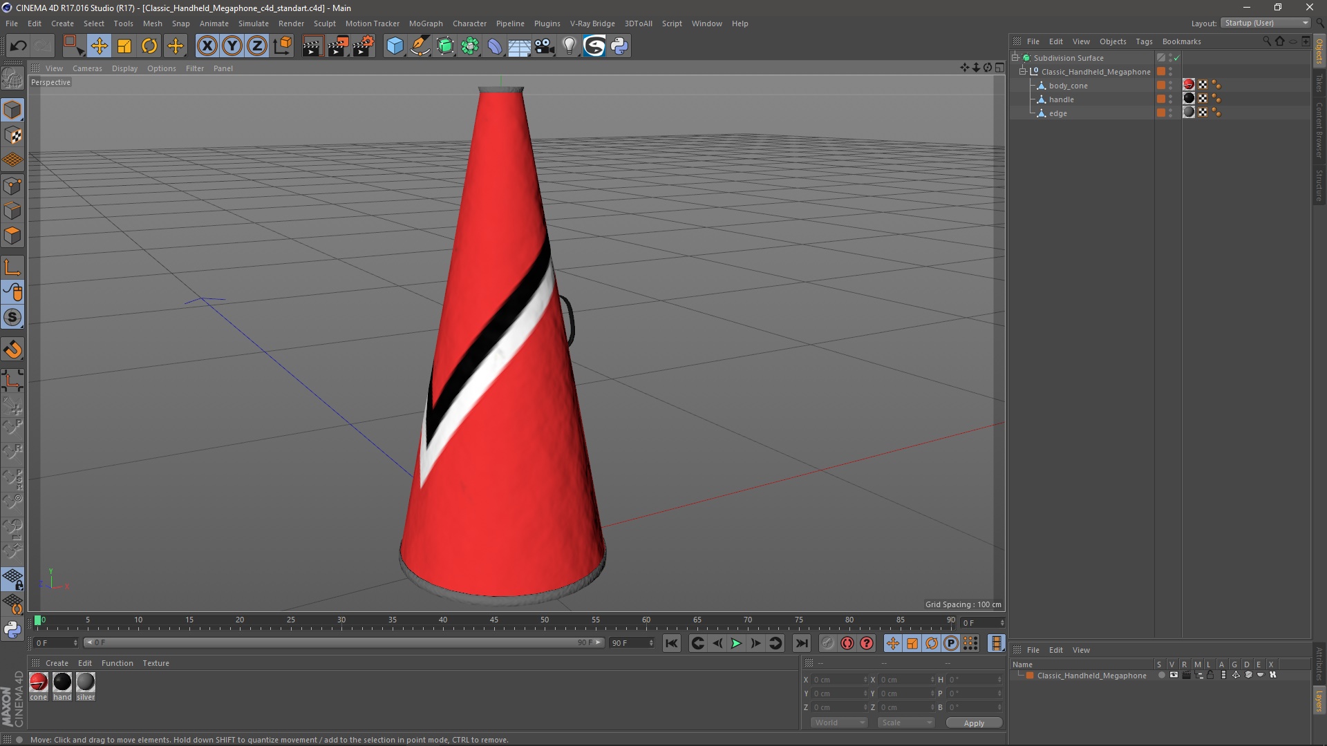 3D Classic Handheld Megaphone