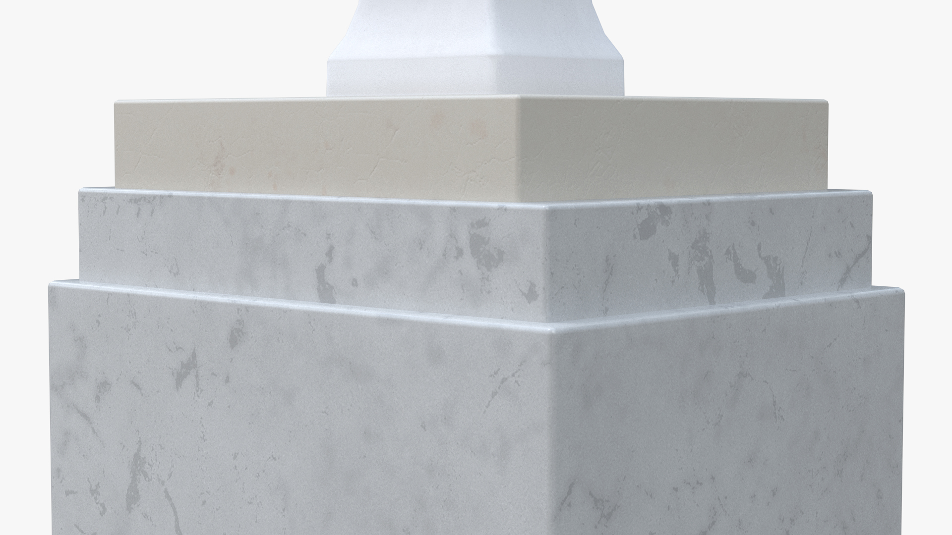 Gypsum Bust of President Lincoln on Pedestal 3D model