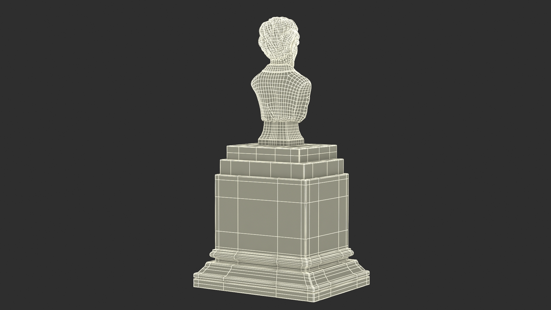 Gypsum Bust of President Lincoln on Pedestal 3D model