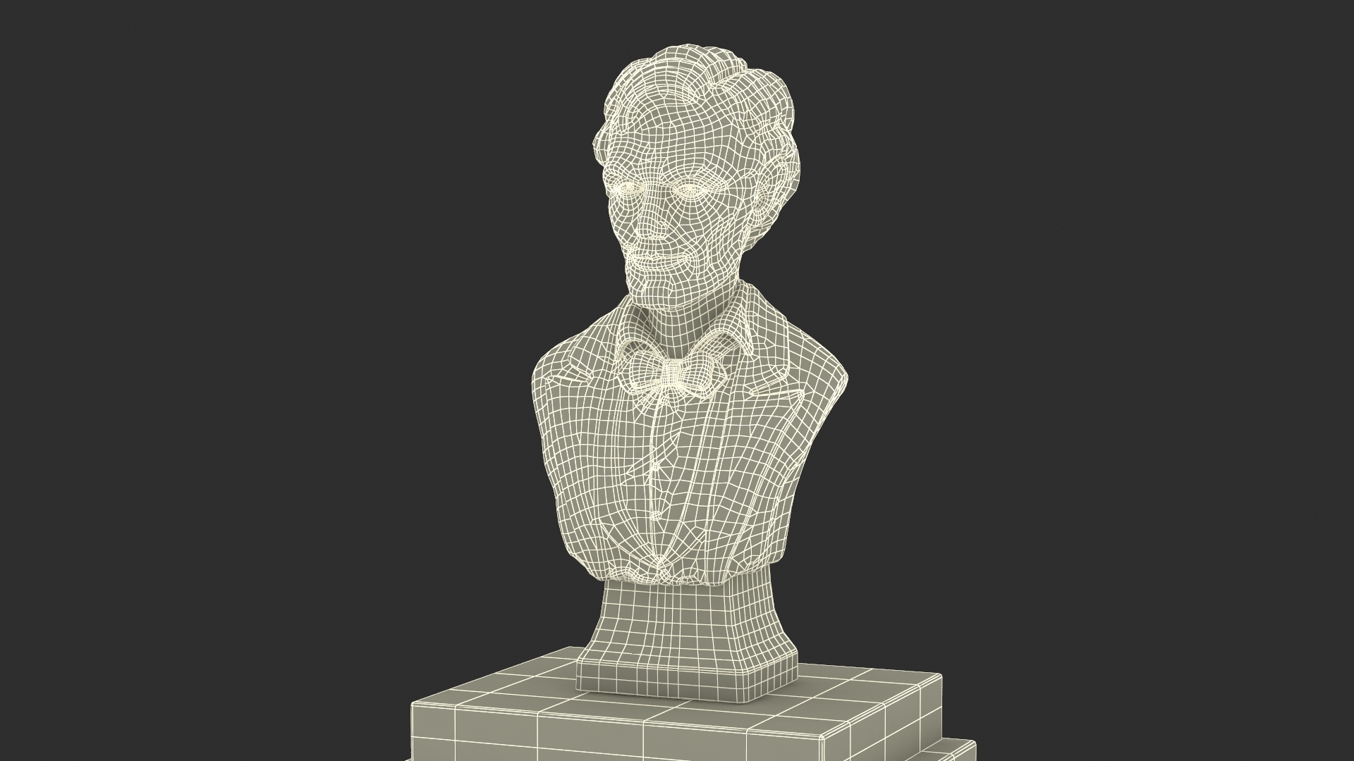 Gypsum Bust of President Lincoln on Pedestal 3D model