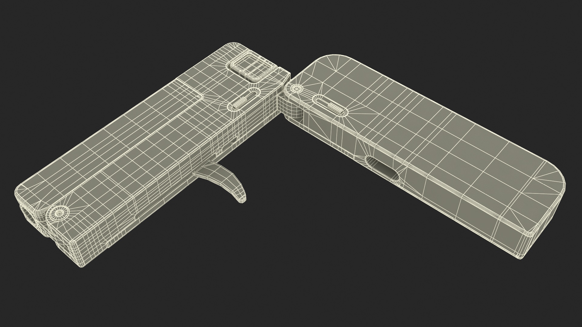 Foldable Wallet Pistol 3D