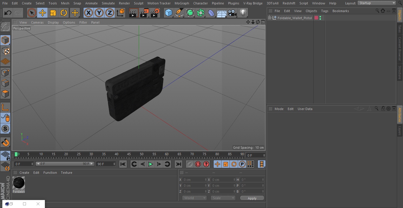 Foldable Wallet Pistol 3D