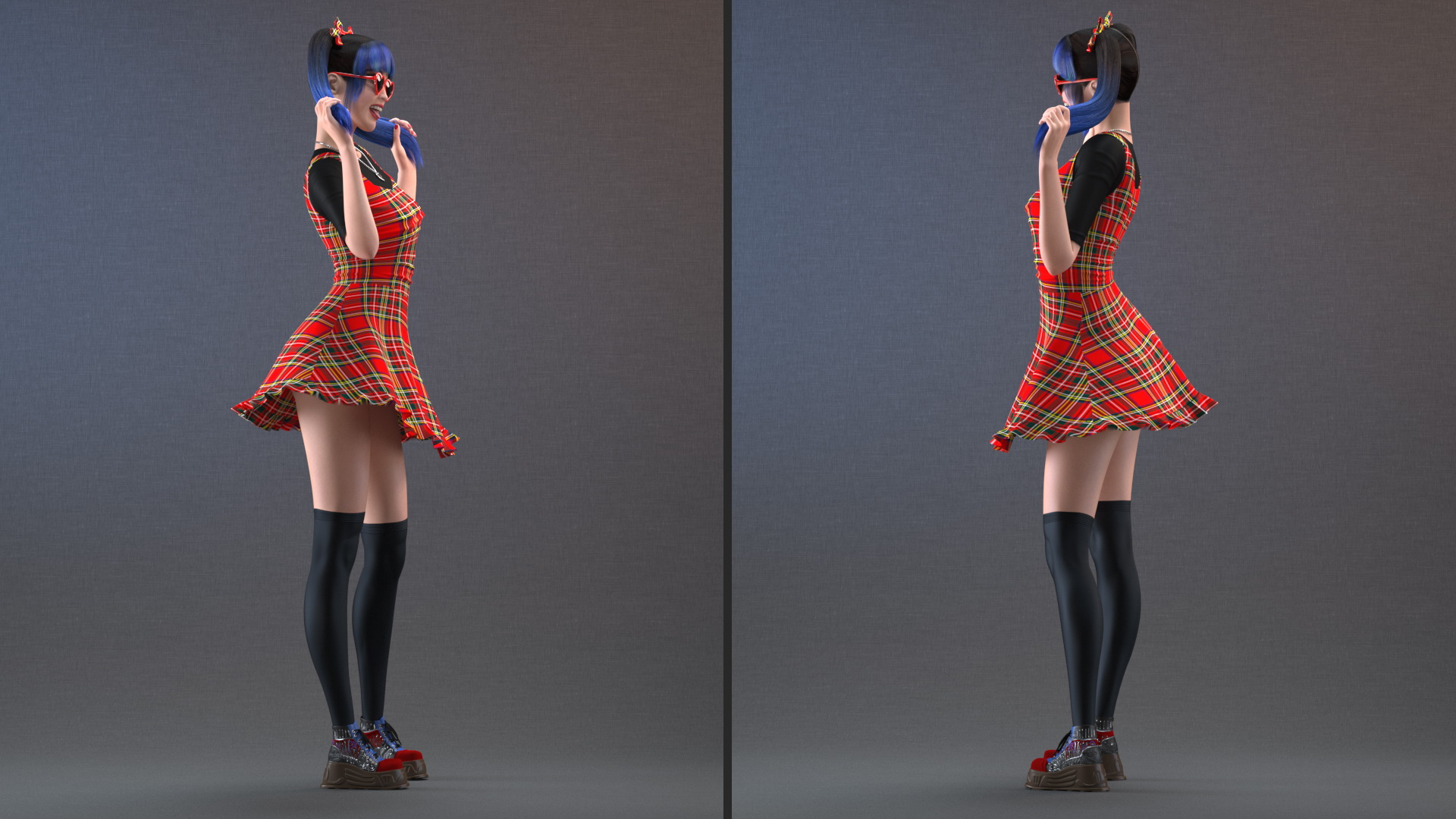 Fashionable Chinese Woman Flirty Pose 3D