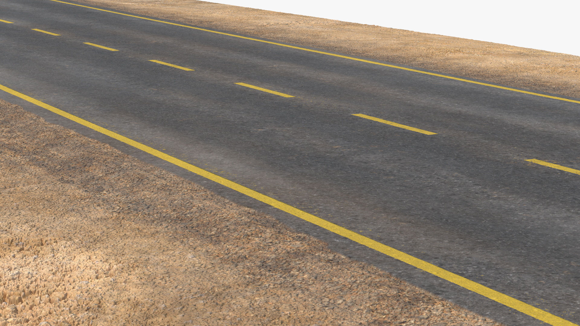 Asphalt Highway Road Segment with Yellow Markings, view 8