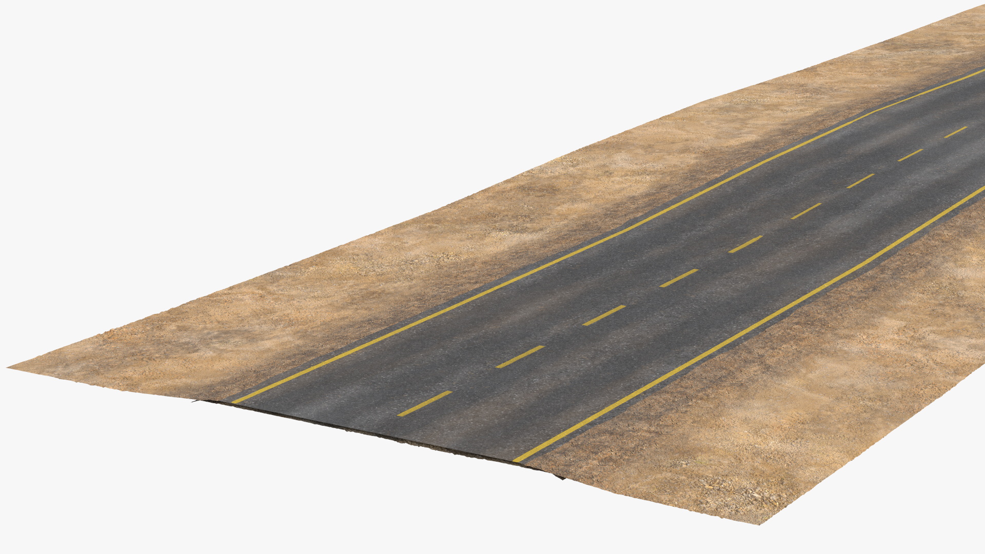 Asphalt Highway Road Segment with Yellow Markings, view 7