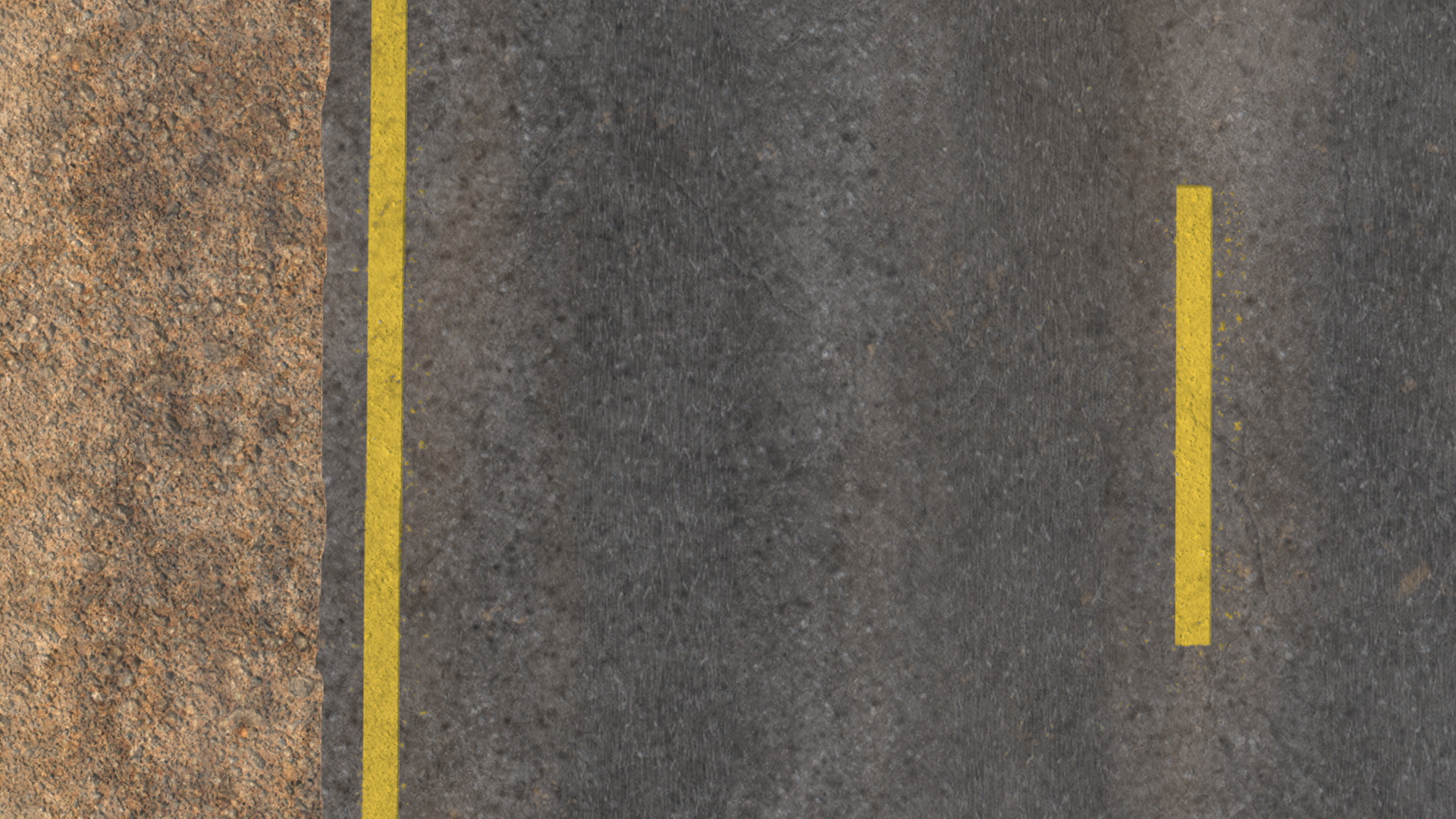 Asphalt Highway Road Segment with Yellow Markings, view 10