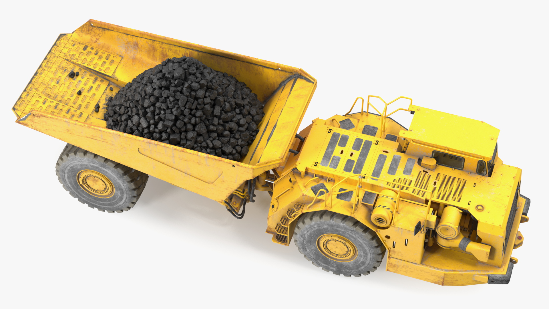 3D Underground Truck With Coal Rigged for Maya model