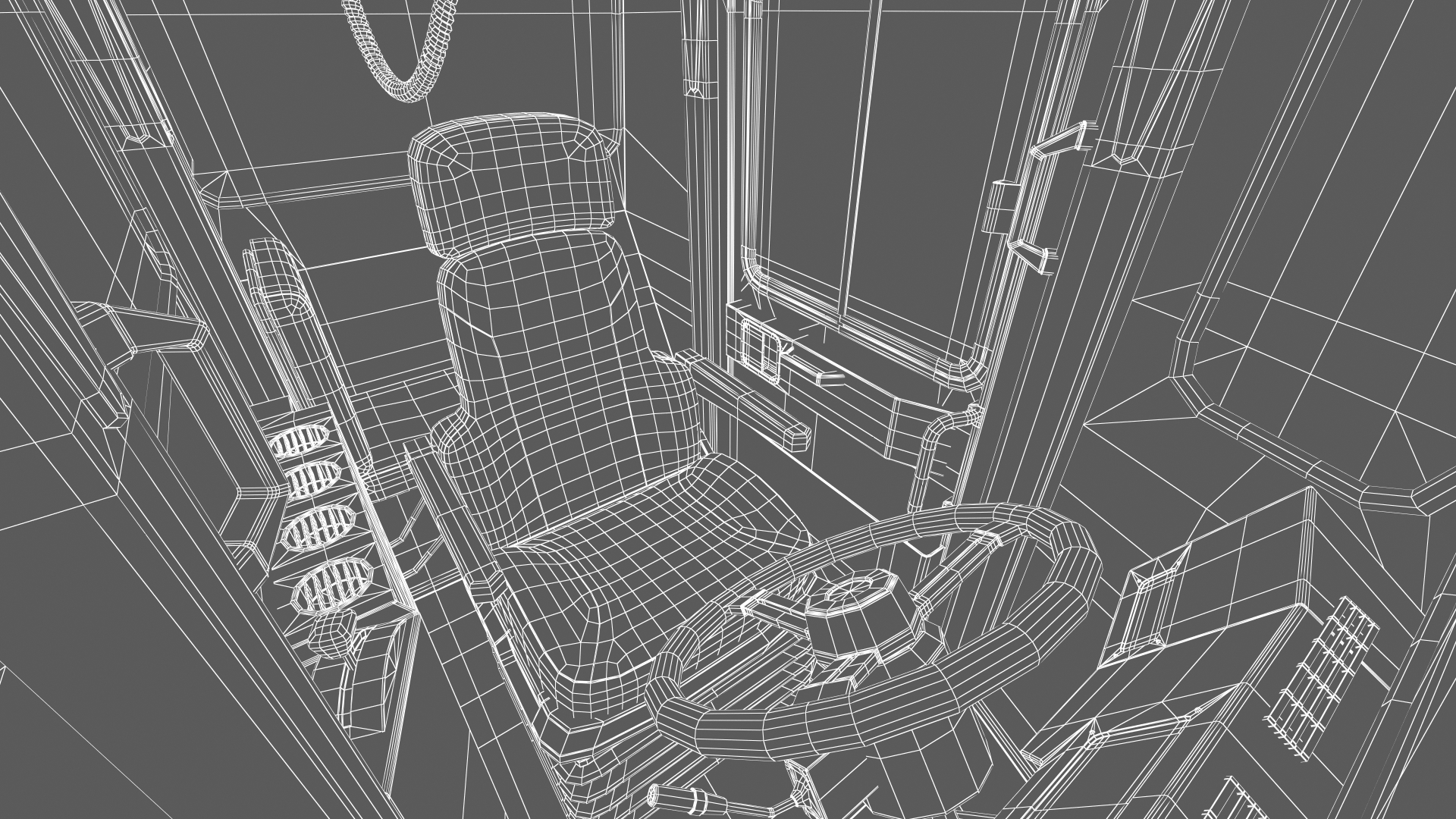 3D Underground Truck With Coal Rigged for Maya model