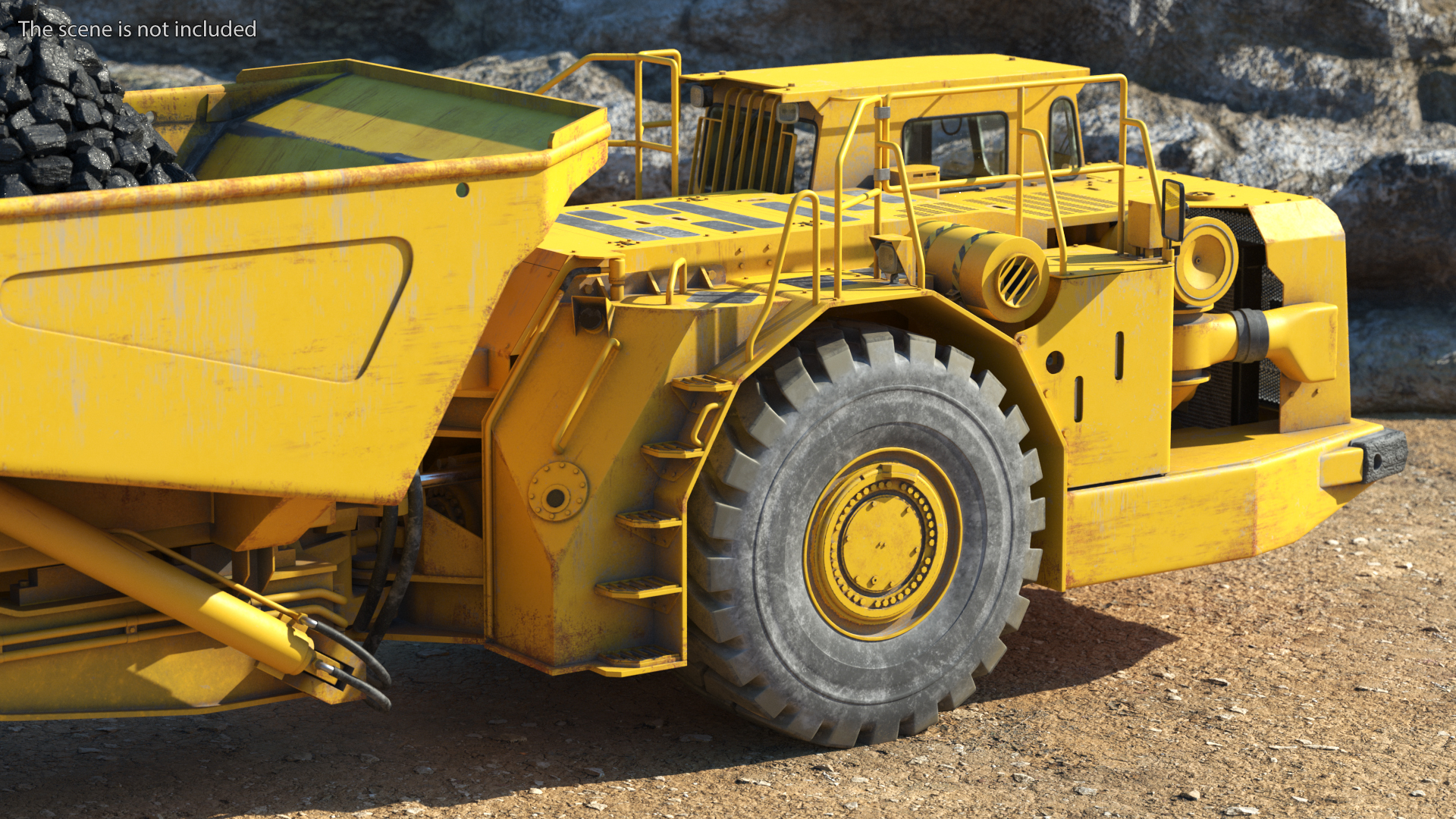 3D Underground Truck With Coal Rigged for Maya model