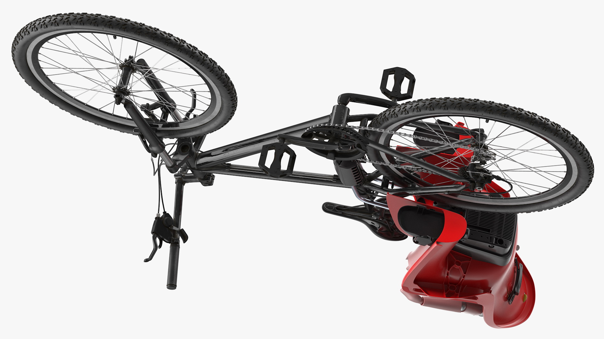 Bike with Child Crash Test Dummy in Safety Seat 3D