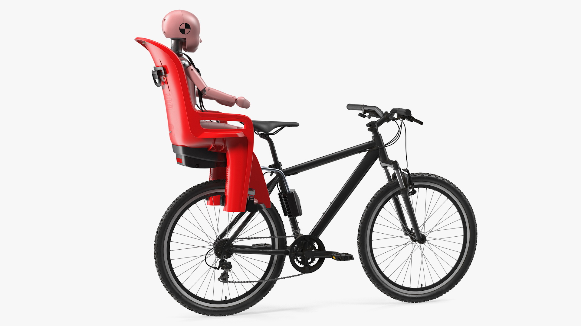 Bike with Child Crash Test Dummy in Safety Seat 3D