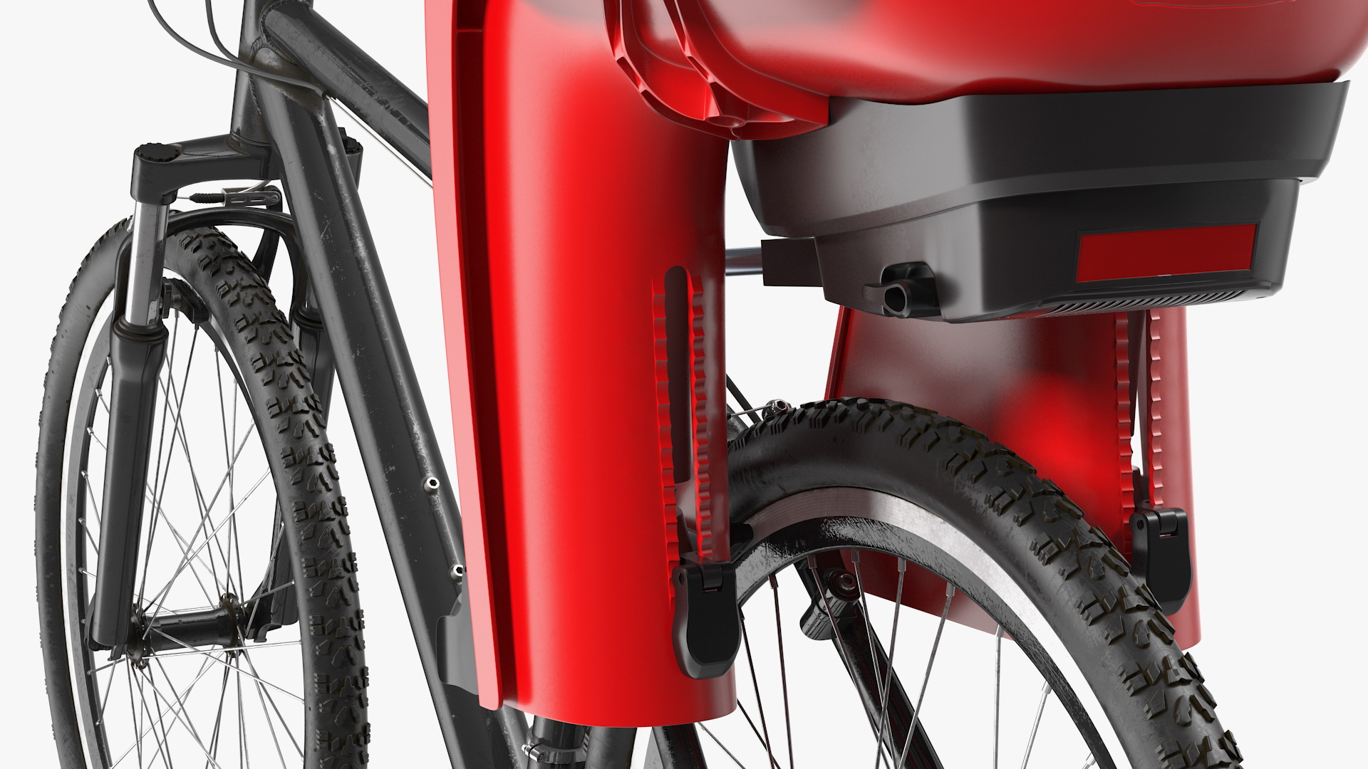 Bike with Child Crash Test Dummy in Safety Seat 3D