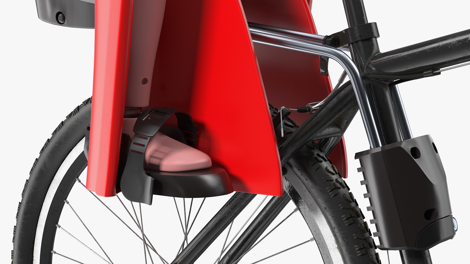 Bike with Child Crash Test Dummy in Safety Seat 3D