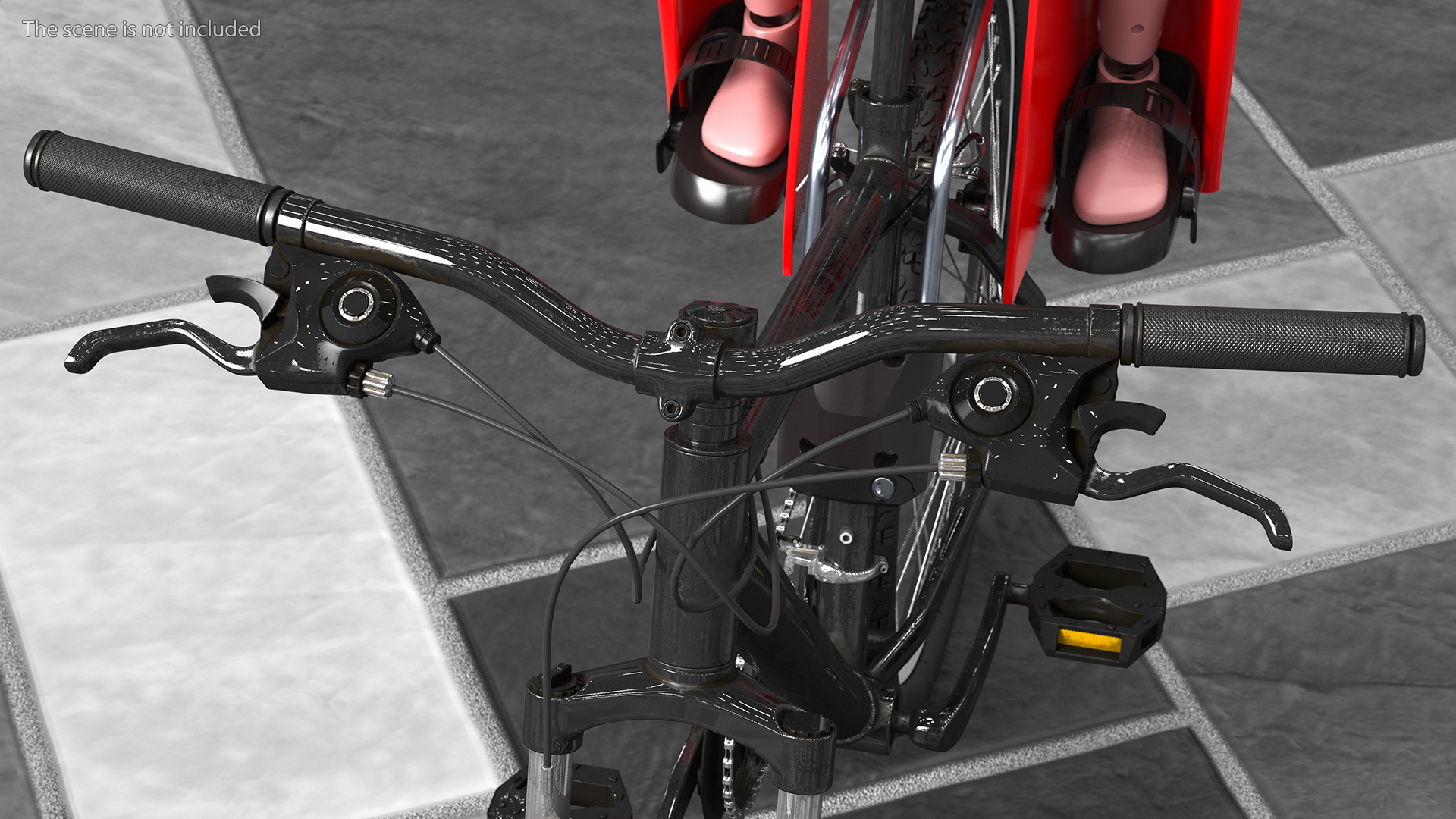 Bike with Child Crash Test Dummy in Safety Seat 3D