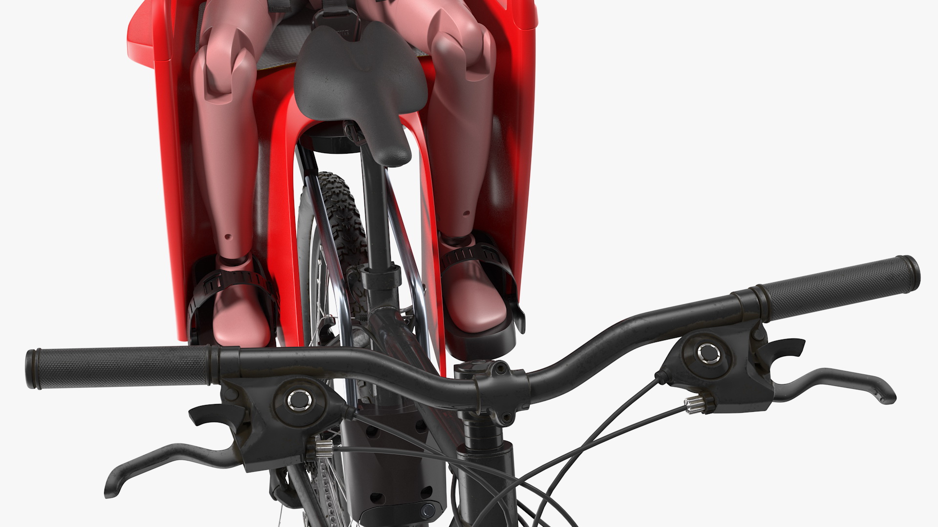 Bike with Child Crash Test Dummy in Safety Seat 3D