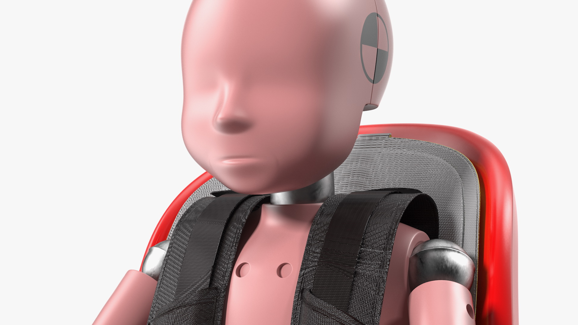 Bike with Child Crash Test Dummy in Safety Seat 3D