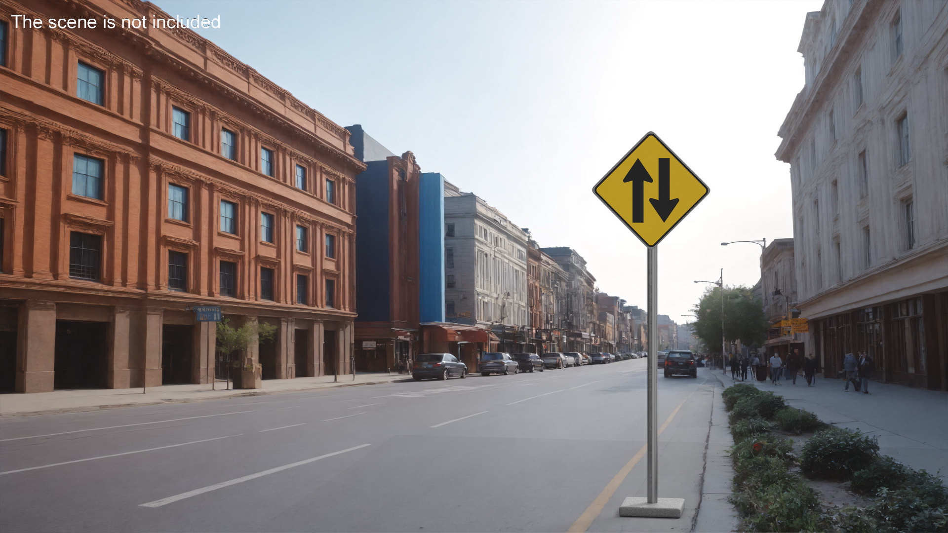 3D model Road Sign Two Way Traffic