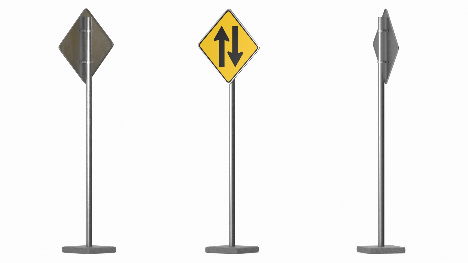 3D model Road Sign Two Way Traffic