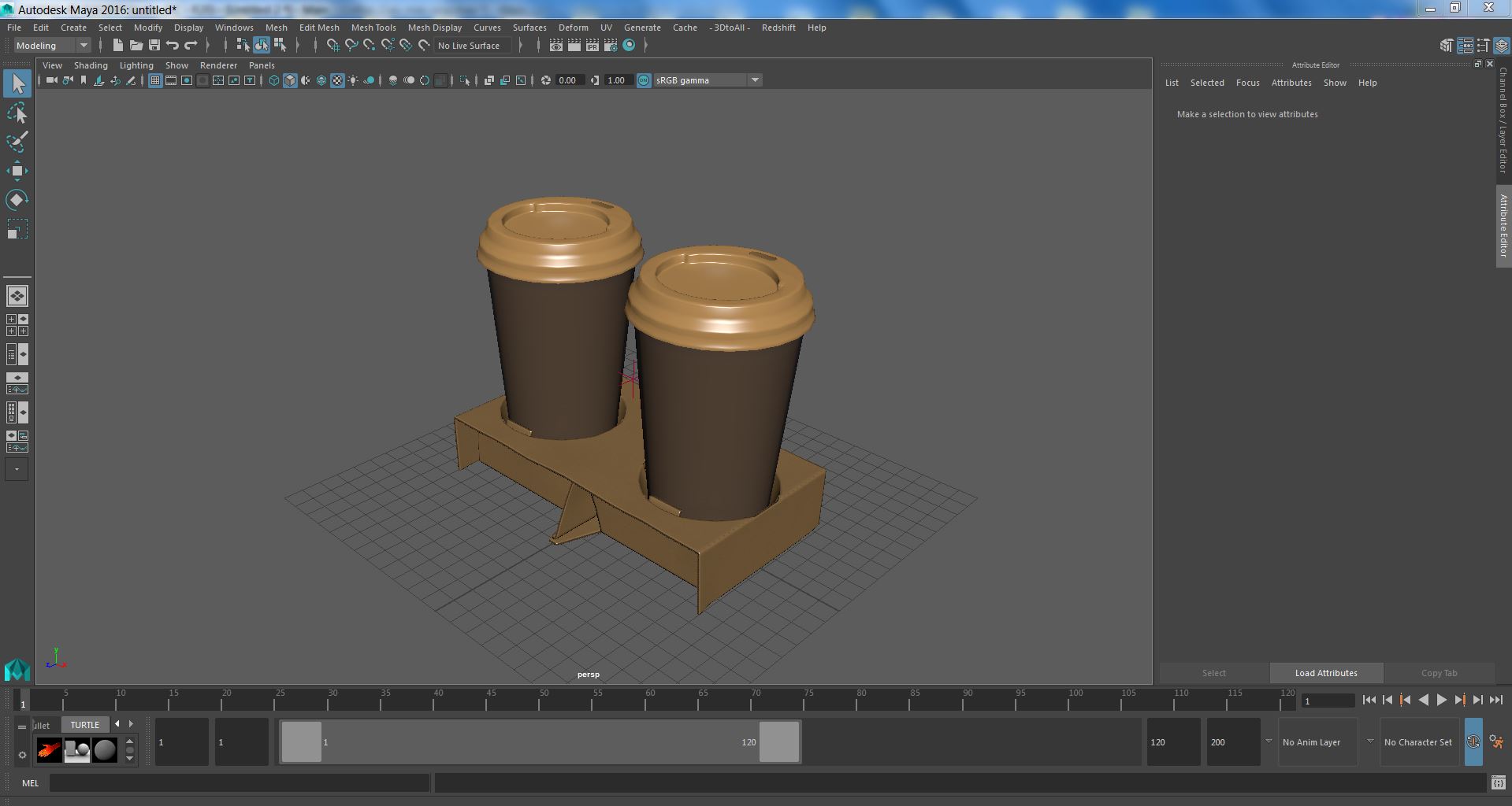 3D model Cardboard Carrier with 2 Coffee Cup