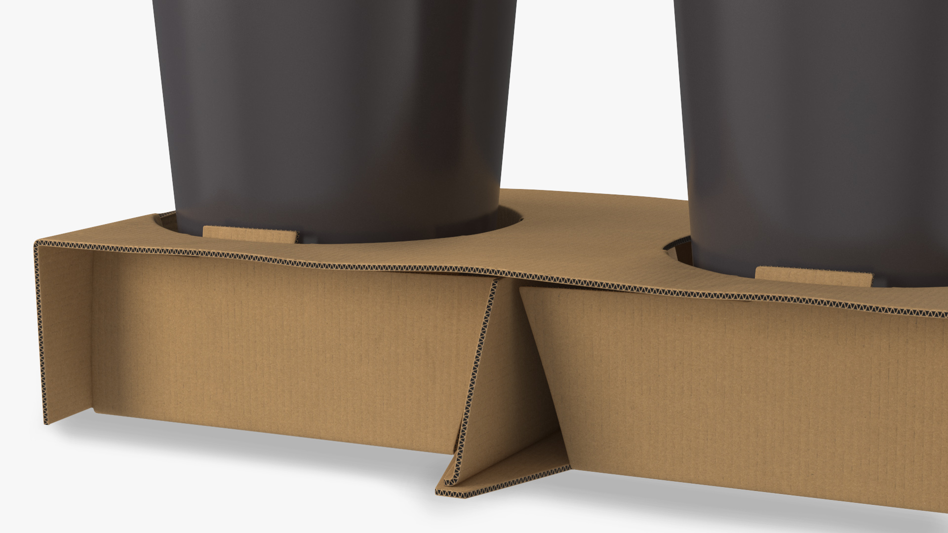 3D model Cardboard Carrier with 2 Coffee Cup
