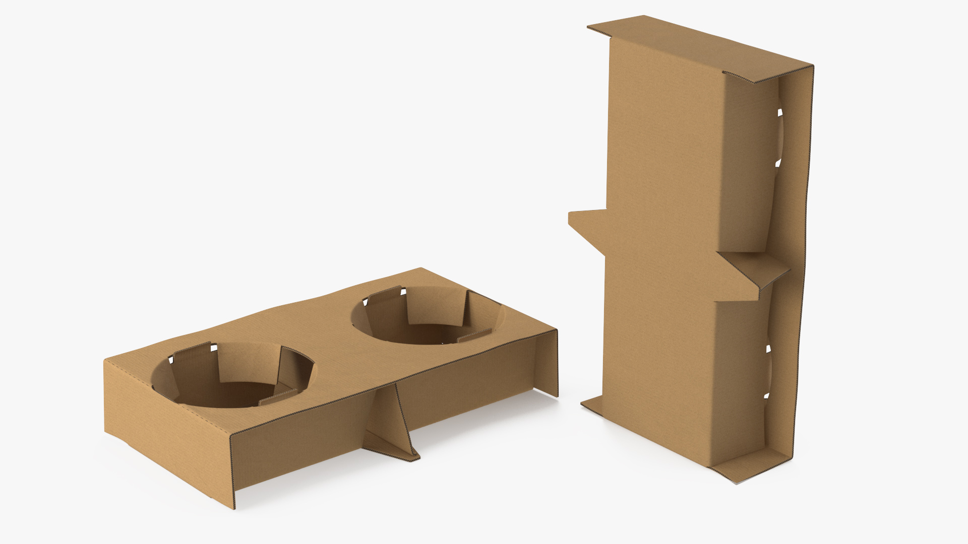 3D model Cardboard Carrier with 2 Coffee Cup