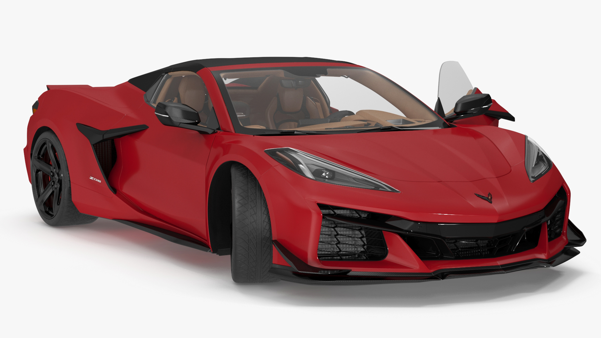3D 2023 Chevrolet Corvette Z06 Red Rigged model