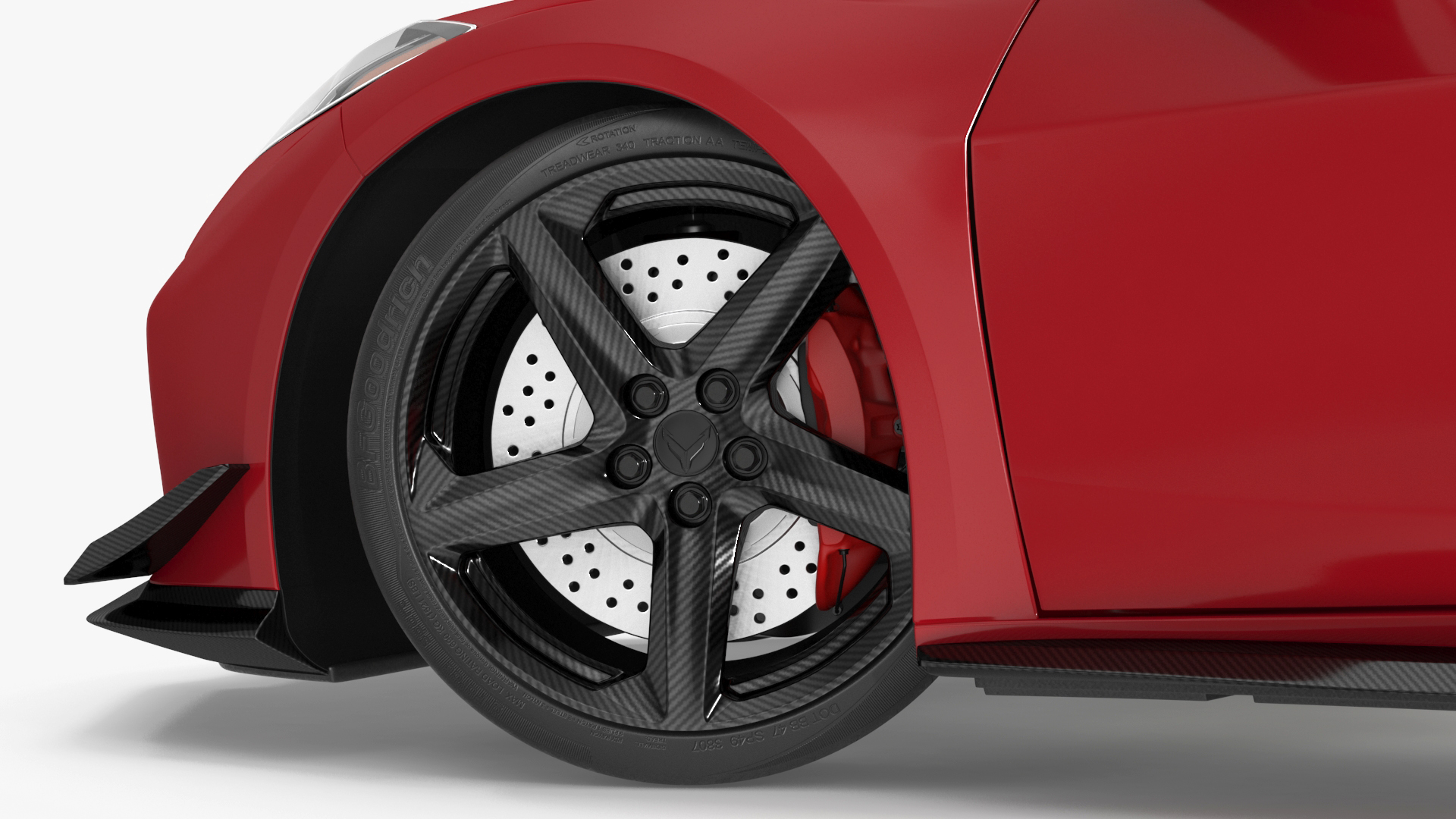 3D 2023 Chevrolet Corvette Z06 Red Rigged model