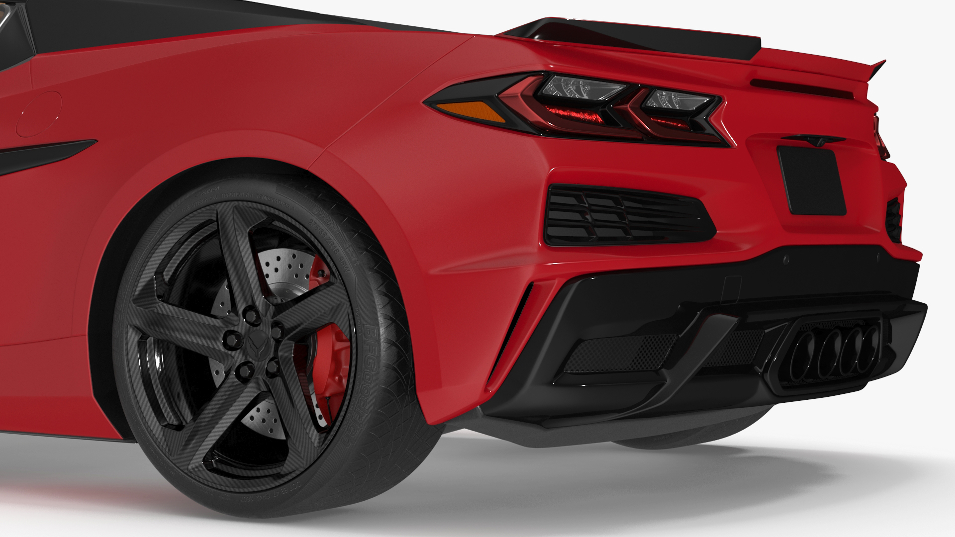 3D 2023 Chevrolet Corvette Z06 Red Rigged model