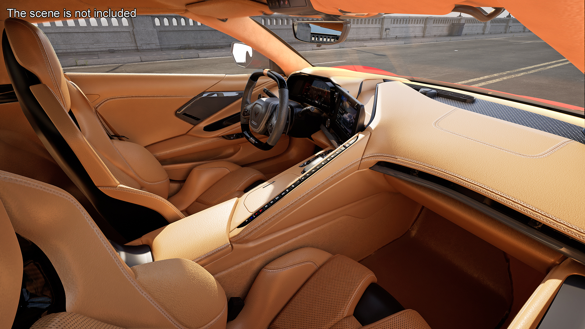 3D 2023 Chevrolet Corvette Z06 Red Rigged model