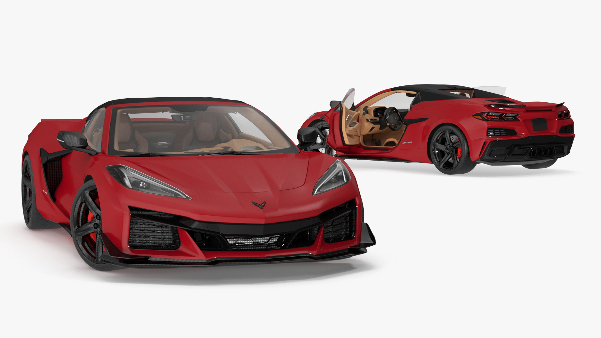 3D 2023 Chevrolet Corvette Z06 Red Rigged model