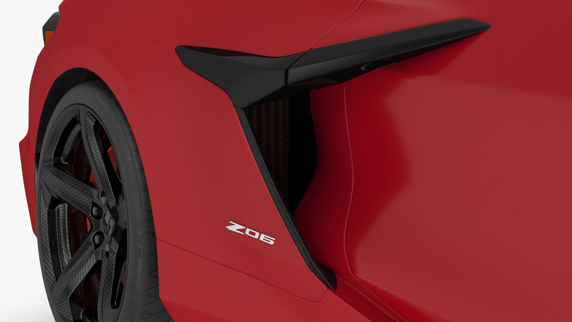 3D 2023 Chevrolet Corvette Z06 Red Rigged model