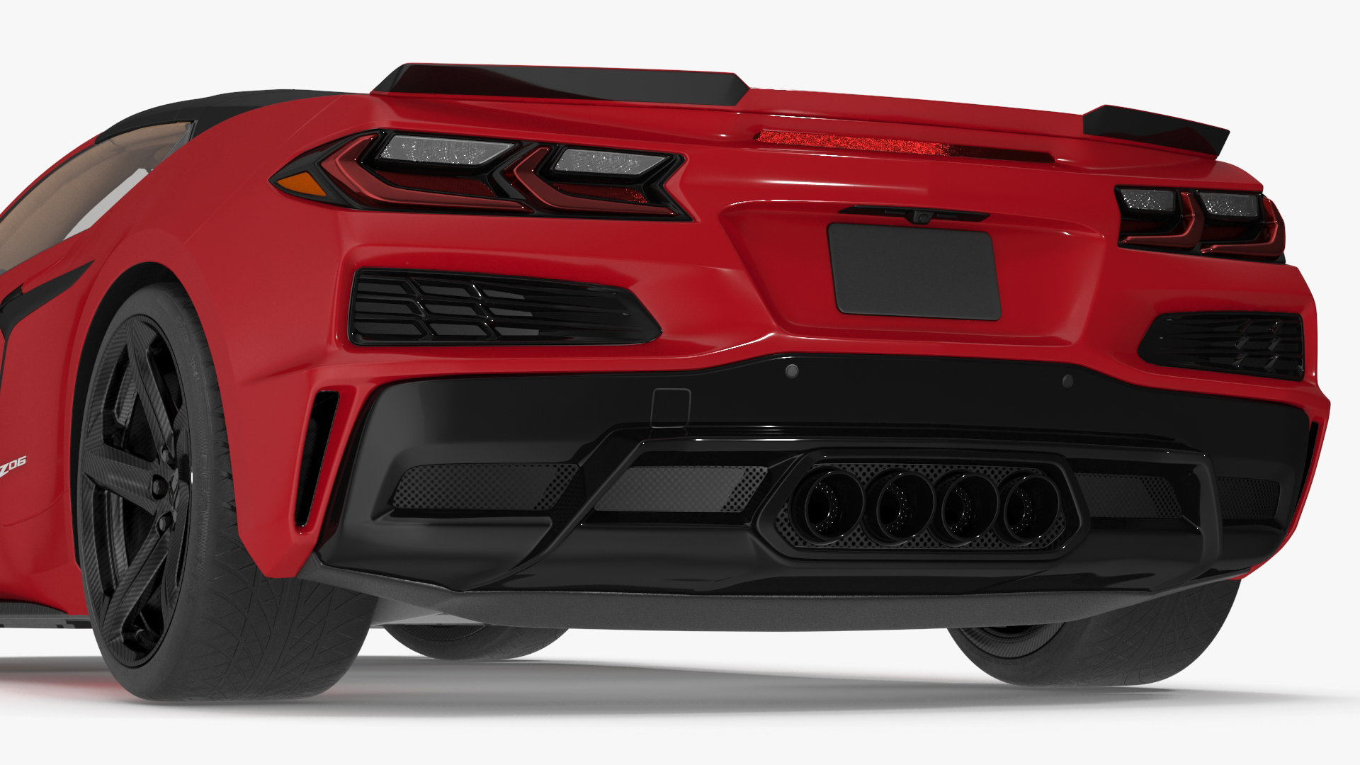 3D 2023 Chevrolet Corvette Z06 Red Rigged model