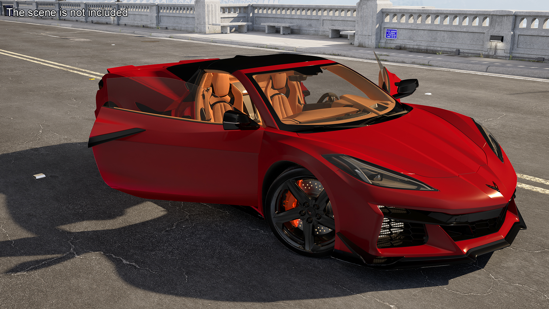 3D 2023 Chevrolet Corvette Z06 Red Rigged model