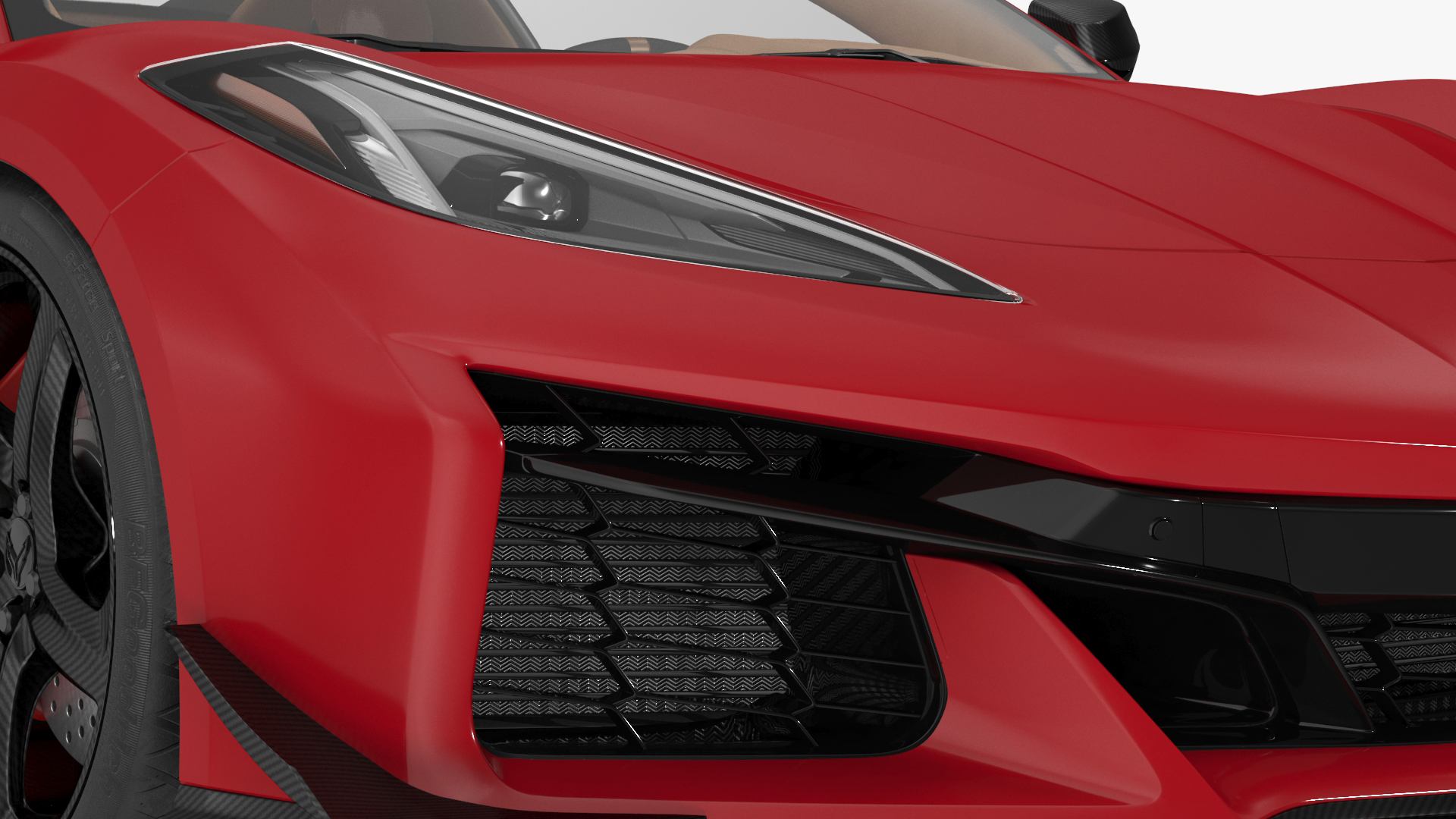 3D 2023 Chevrolet Corvette Z06 Red Rigged model