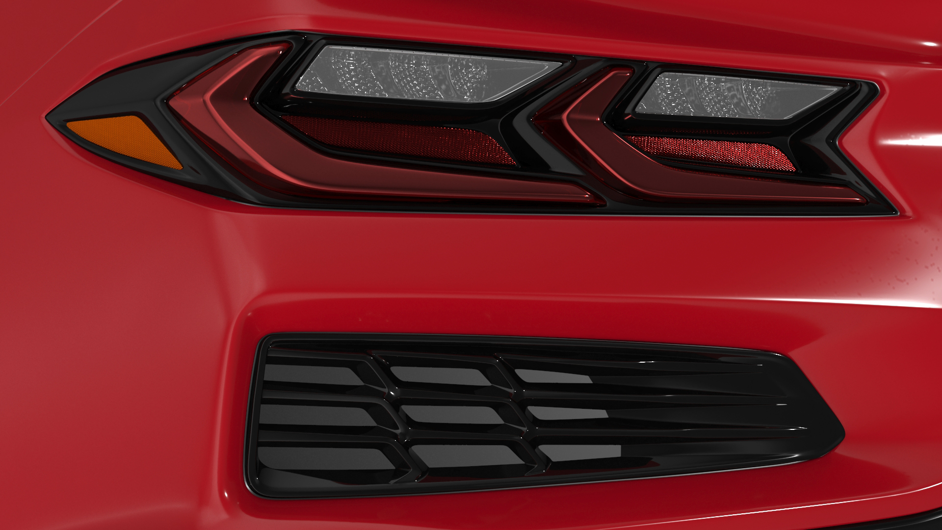 3D 2023 Chevrolet Corvette Z06 Red Rigged model