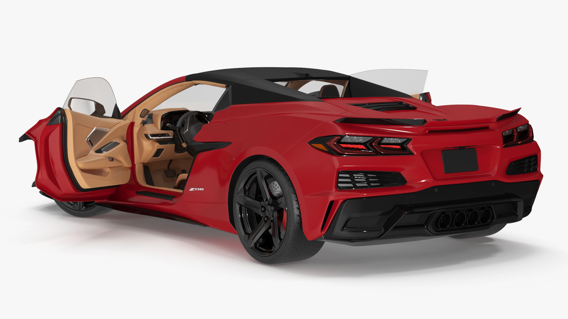 3D 2023 Chevrolet Corvette Z06 Red Rigged model
