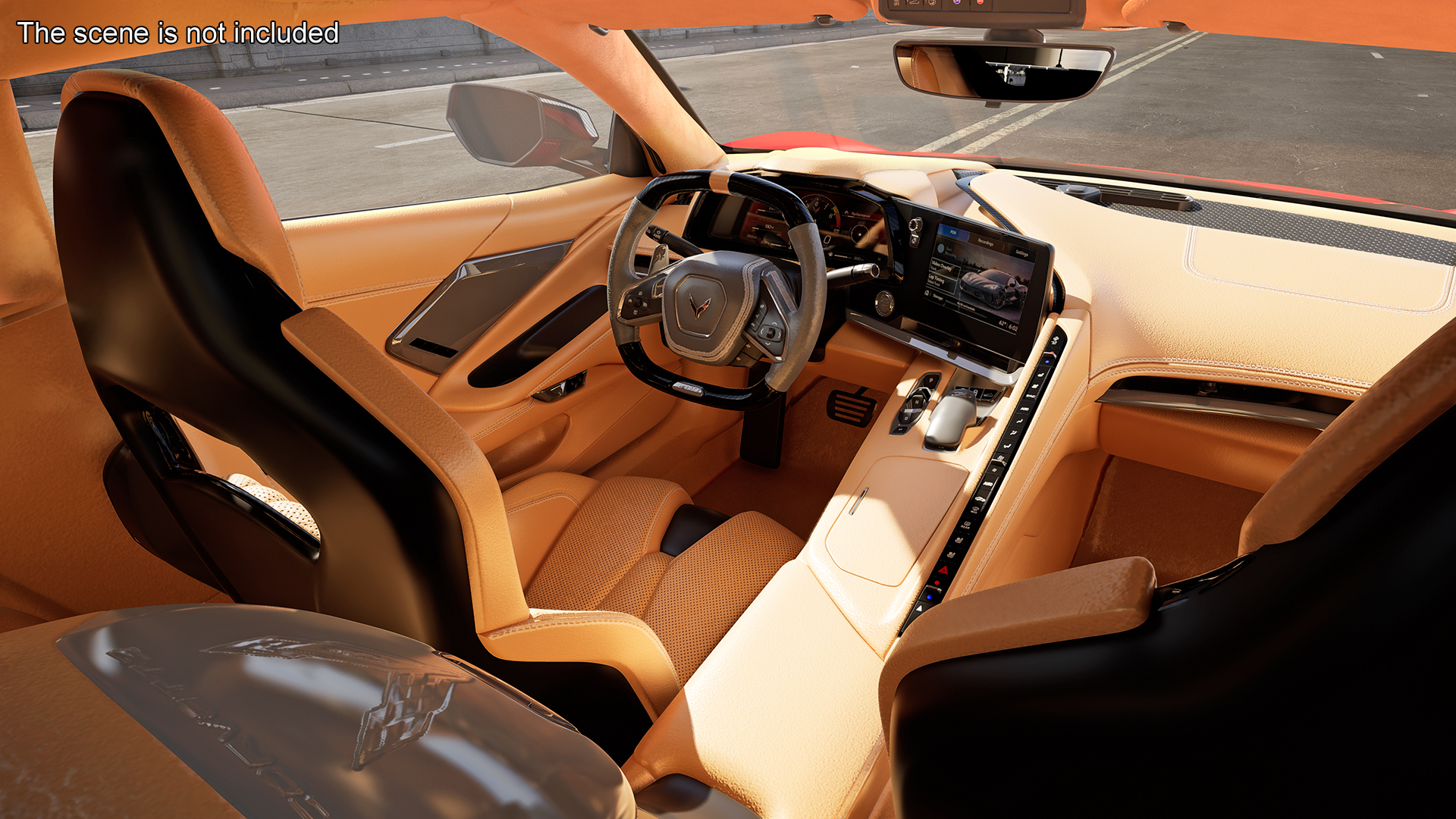 3D 2023 Chevrolet Corvette Z06 Red Rigged model