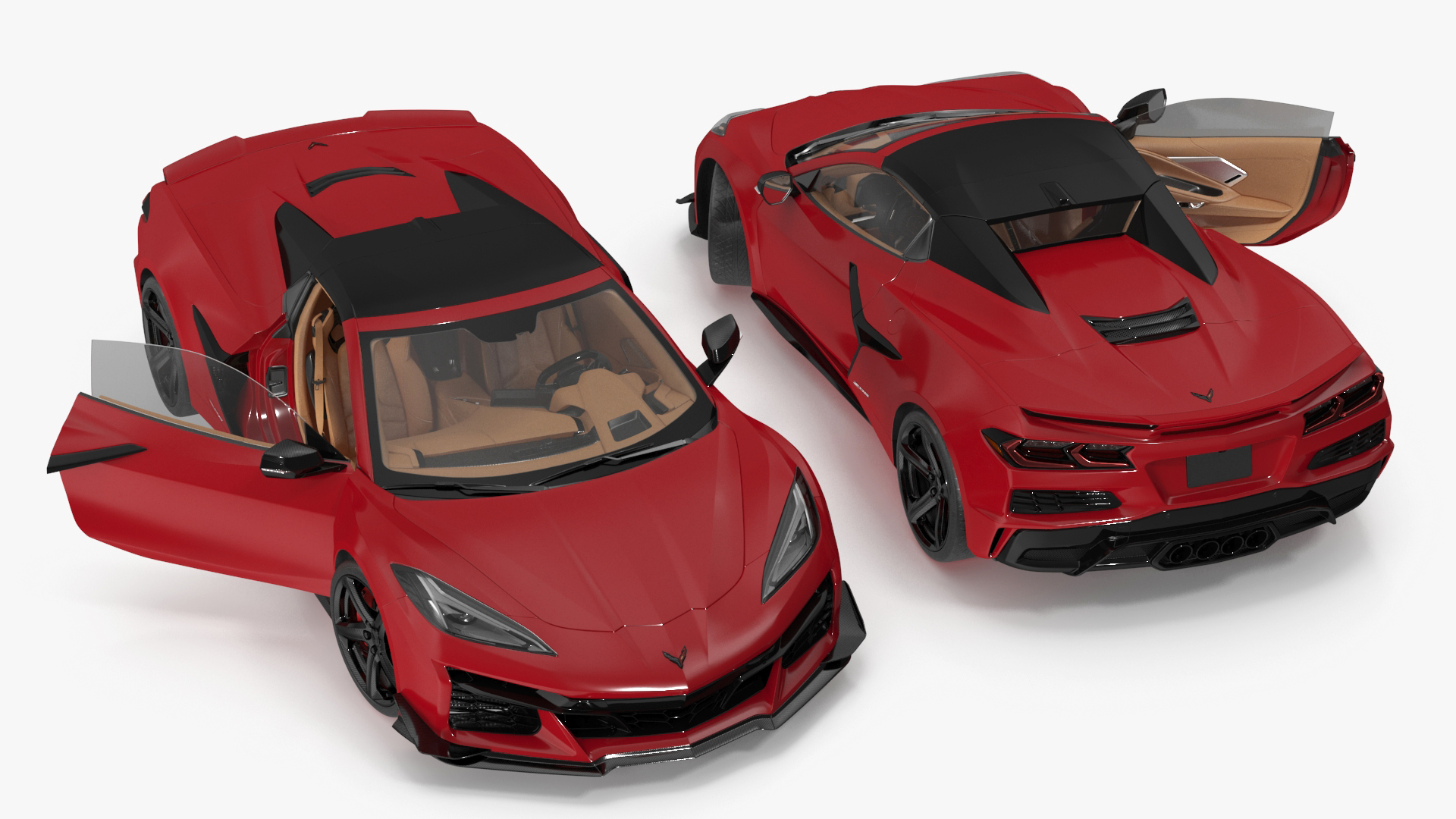 3D 2023 Chevrolet Corvette Z06 Red Rigged model