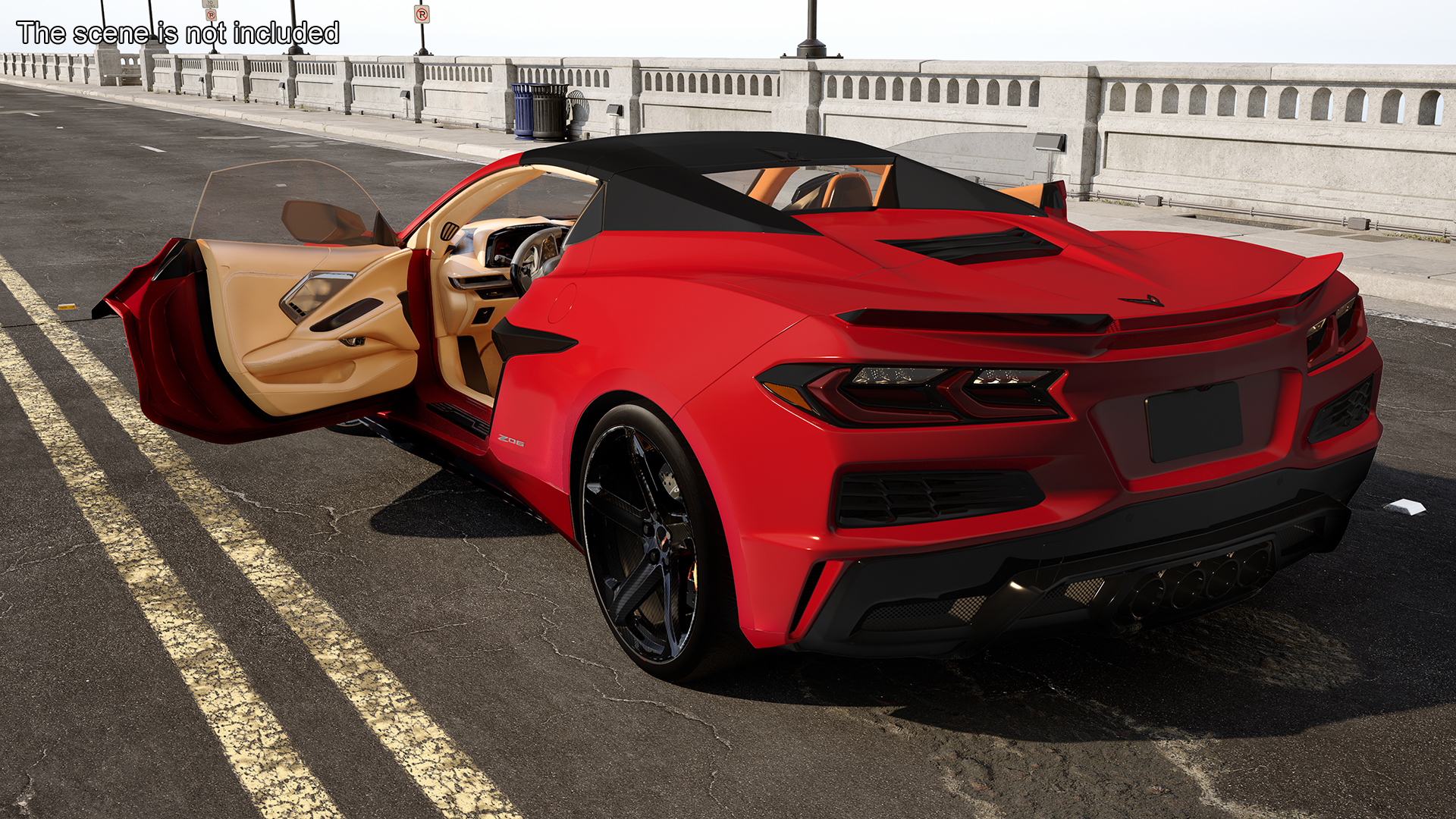 3D 2023 Chevrolet Corvette Z06 Red Rigged model