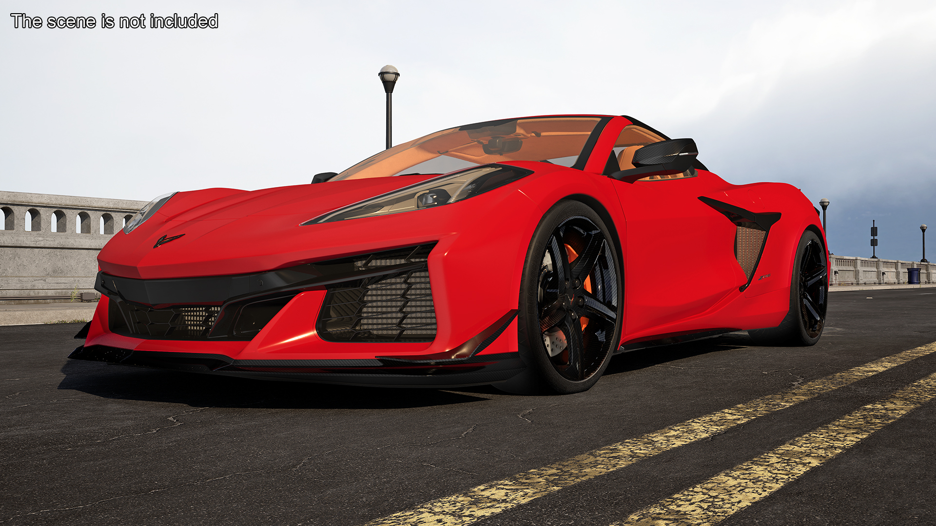 3D 2023 Chevrolet Corvette Z06 Red Rigged model